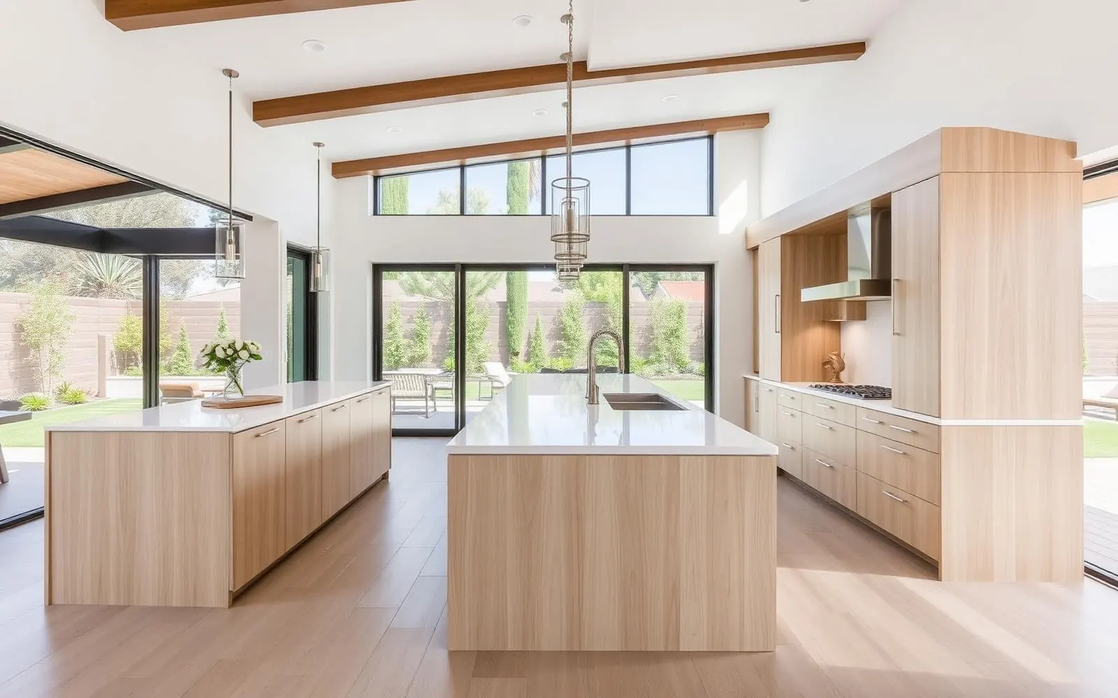 Expanded open kitchen and living